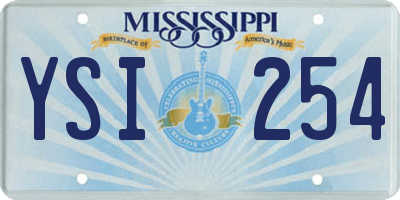 MS license plate YSI254