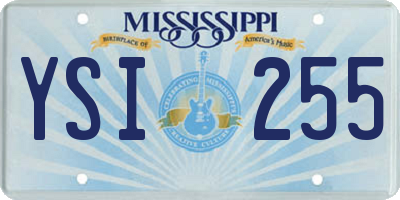 MS license plate YSI255