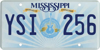 MS license plate YSI256