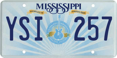 MS license plate YSI257