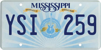 MS license plate YSI259