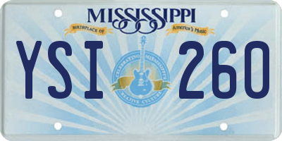 MS license plate YSI260