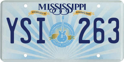 MS license plate YSI263