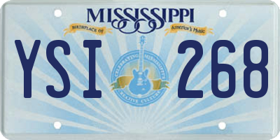 MS license plate YSI268