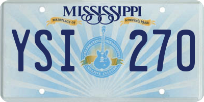 MS license plate YSI270