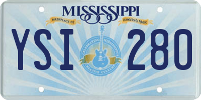MS license plate YSI280