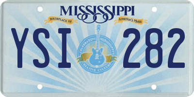 MS license plate YSI282
