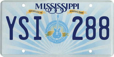 MS license plate YSI288