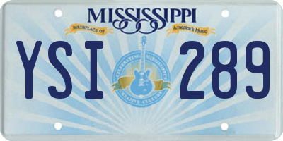 MS license plate YSI289