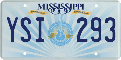 MS license plate YSI293