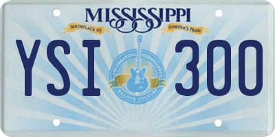 MS license plate YSI300