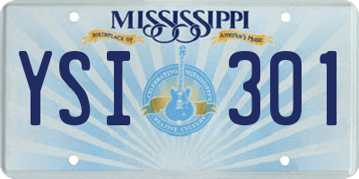 MS license plate YSI301
