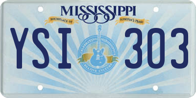 MS license plate YSI303