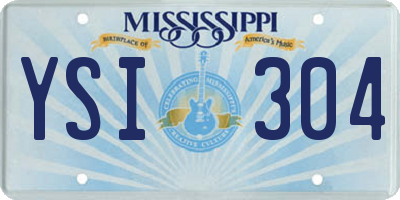 MS license plate YSI304