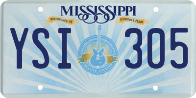 MS license plate YSI305