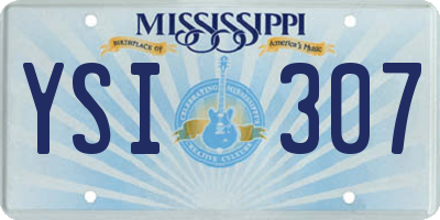 MS license plate YSI307