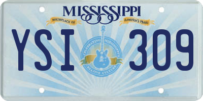 MS license plate YSI309