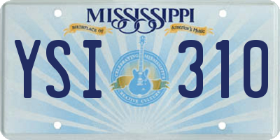 MS license plate YSI310