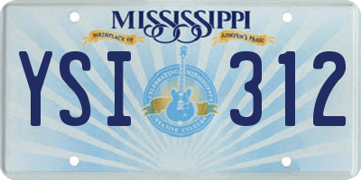 MS license plate YSI312