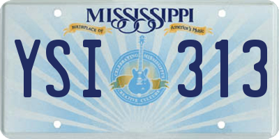 MS license plate YSI313
