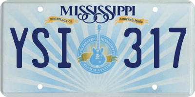 MS license plate YSI317