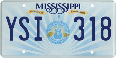 MS license plate YSI318