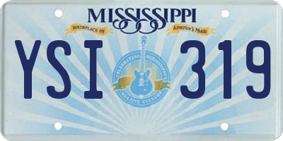 MS license plate YSI319