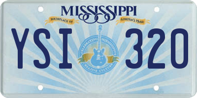 MS license plate YSI320