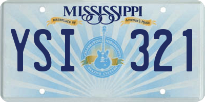 MS license plate YSI321