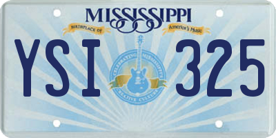 MS license plate YSI325