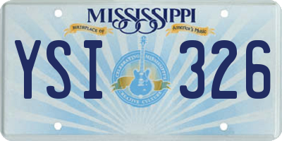 MS license plate YSI326