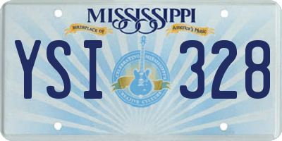 MS license plate YSI328
