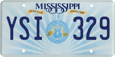 MS license plate YSI329