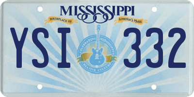 MS license plate YSI332
