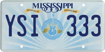 MS license plate YSI333