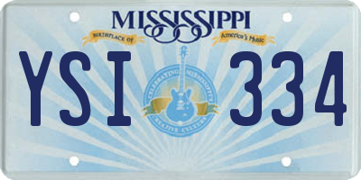 MS license plate YSI334