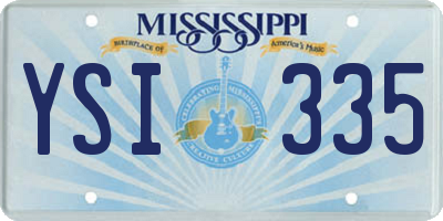 MS license plate YSI335