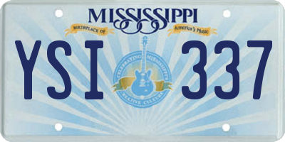 MS license plate YSI337