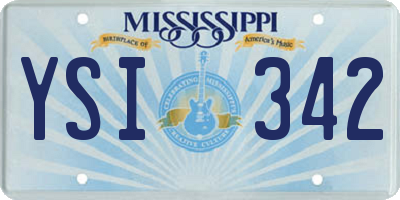 MS license plate YSI342