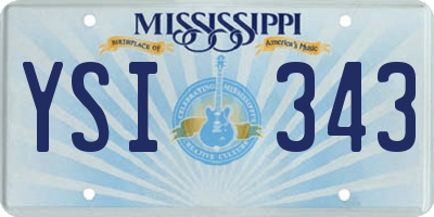 MS license plate YSI343