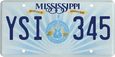 MS license plate YSI345