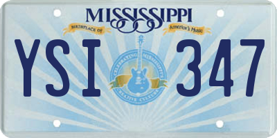 MS license plate YSI347