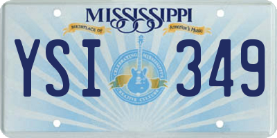 MS license plate YSI349
