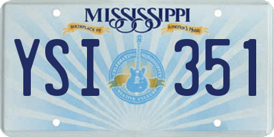 MS license plate YSI351