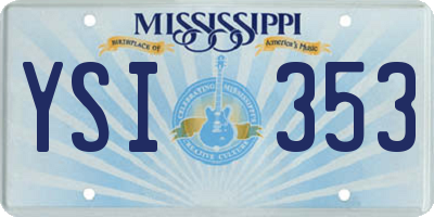 MS license plate YSI353