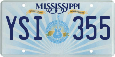 MS license plate YSI355