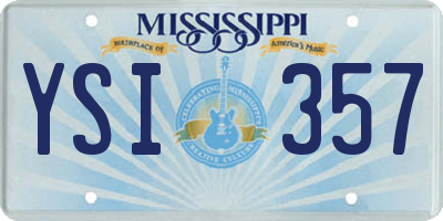 MS license plate YSI357