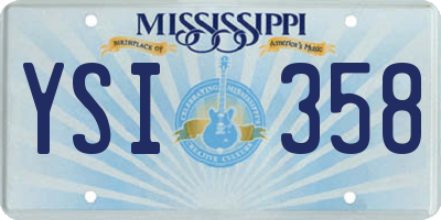 MS license plate YSI358
