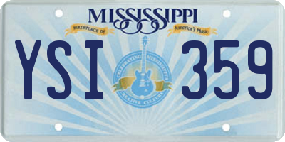 MS license plate YSI359