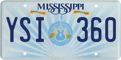 MS license plate YSI360